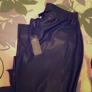 Kardashian black leather tights